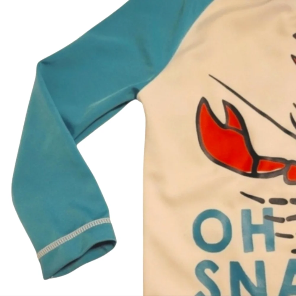 Gymboree Unisex Kids Swim Rashguard with Lobster Graphic